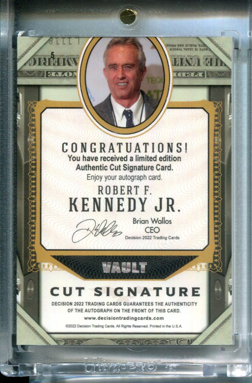 Robert F. Kennedy Jr. 2022 Leaf Decision CUT SIGNATURE AUTO Secretary of Health