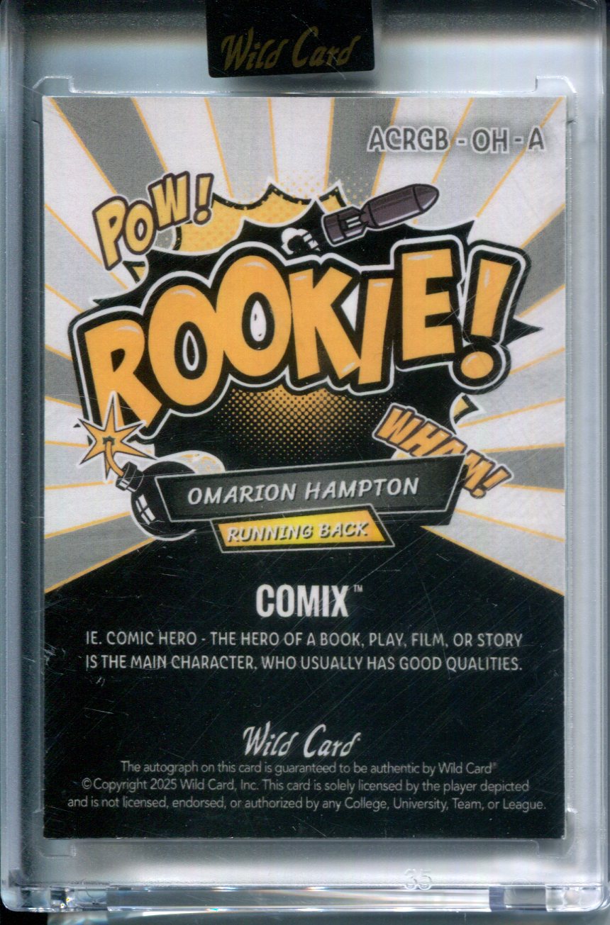 2025 Wild Card Comix Omarion Hampton #ACRGB-OH-A Holofoil AUTO Rookie 1/1