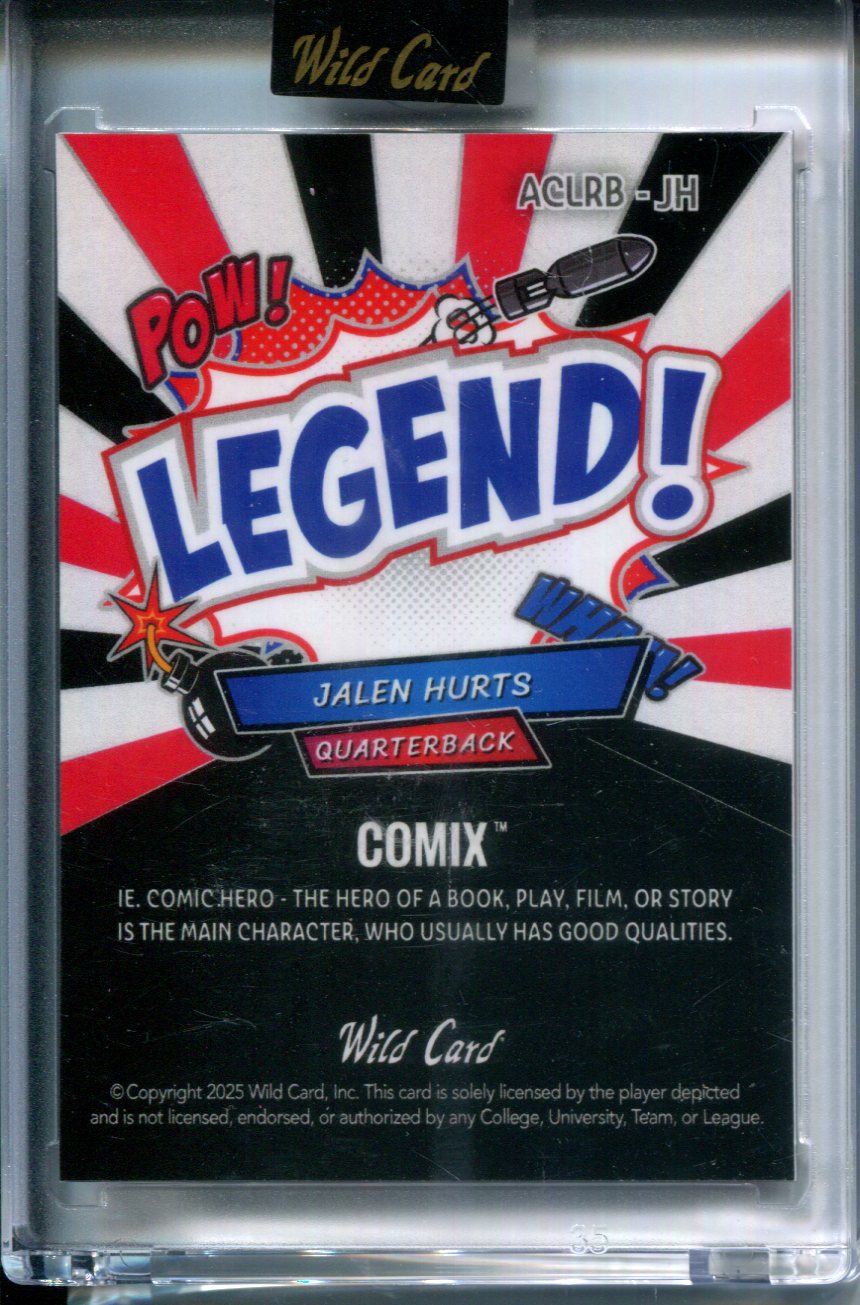 2025 Wild Card Comix Legend Jalen Hurts #ACLRB-JH 1/1