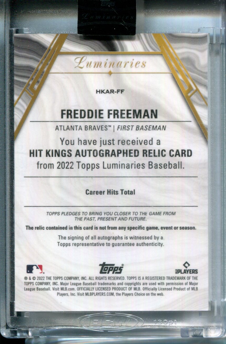 2022 Topps Luminaries Hit Kings Freddie Freeman #11/15 Game Used Jersey AUTO