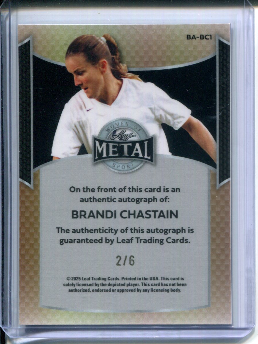 2025 Leaf Metal Women of Sport Brandi Chastain #2/6 AUTO USA Inscription
