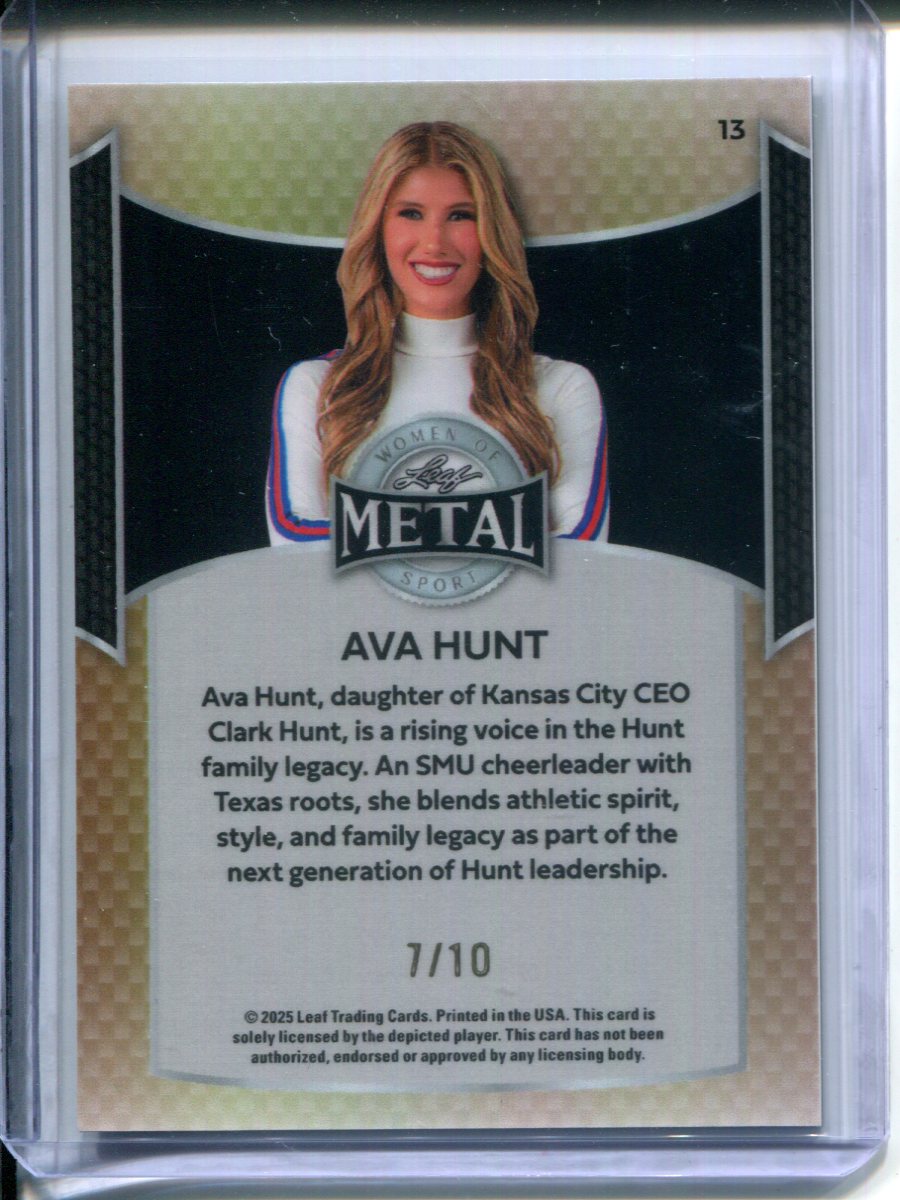 2025 Leaf Metal Women of Sport Ava Hunt #7/10 Kansas City Chiefs