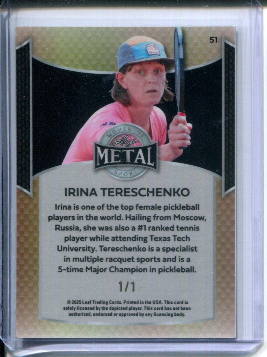 2025 Leaf Metal Women of Sport Irina Tereschenko #51 Pickleball #1/1