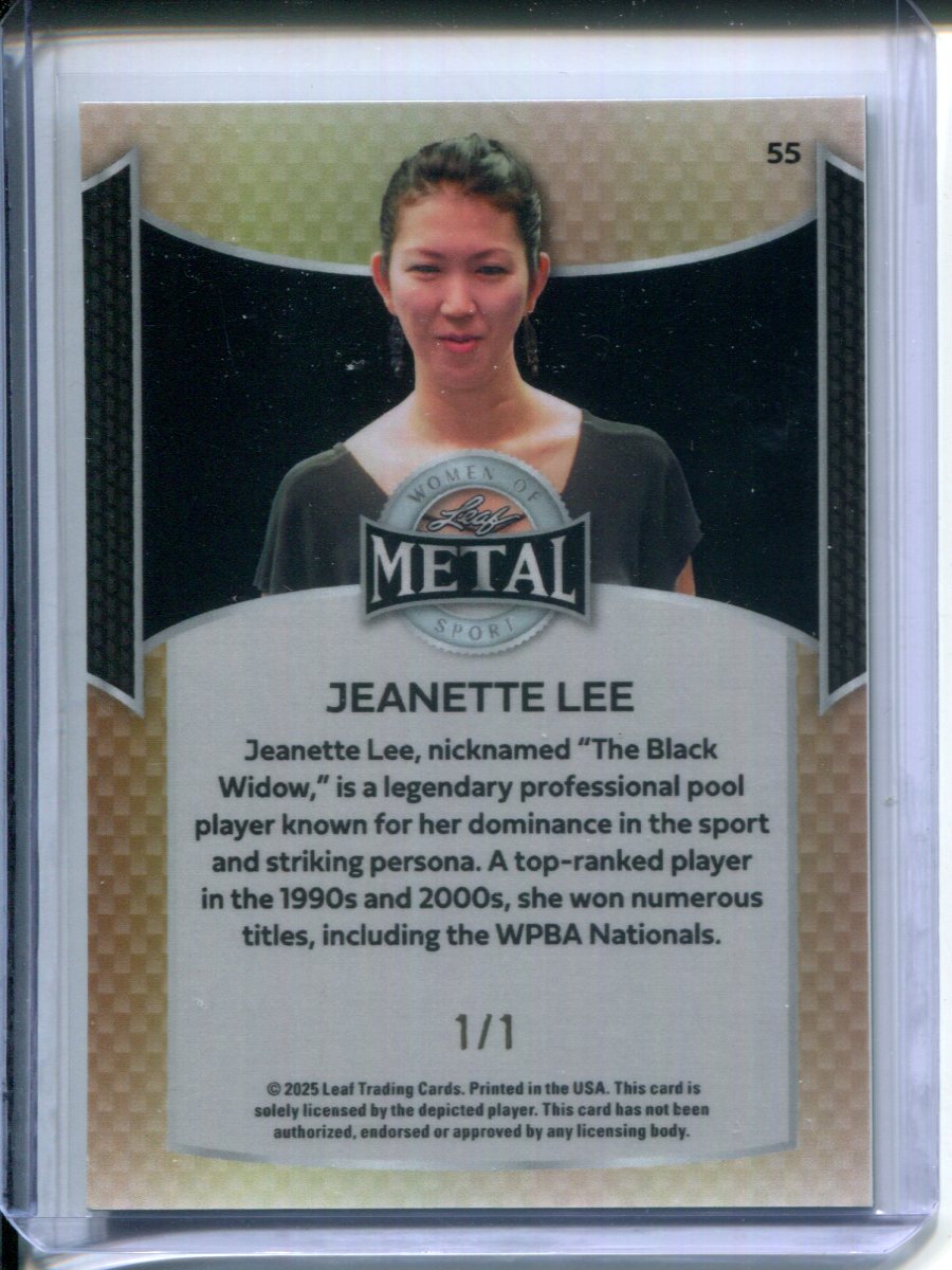 2025 Leaf Metal Women of Sport Jeanette Lee #55 Green Ice #1/1 Billiards Pool