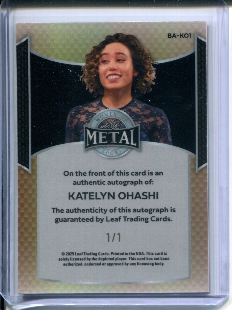 2025 Leaf Metal Women Sport Katelyn Ohashi #1/1 Red Gold Vinyl Superfractor AUTO