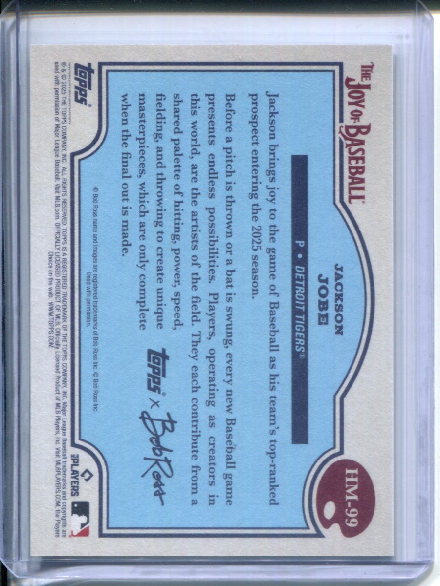 2025 Topps Bob Ross The Joy of Baseball Jackson Jobe #HM-99 Happy Mistakes SP