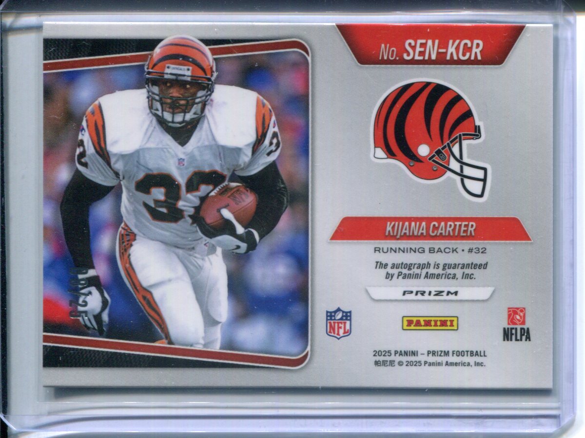 2025 Panini Prizm Sensational Signatures Ki-Jana Carter #SEN-KCR 08/25