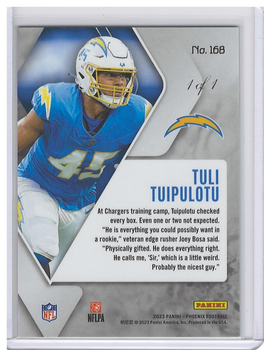 2023 Panini Phoenix Tuli Tuipulotu #168 Rookie #1/1 Gold Seismic