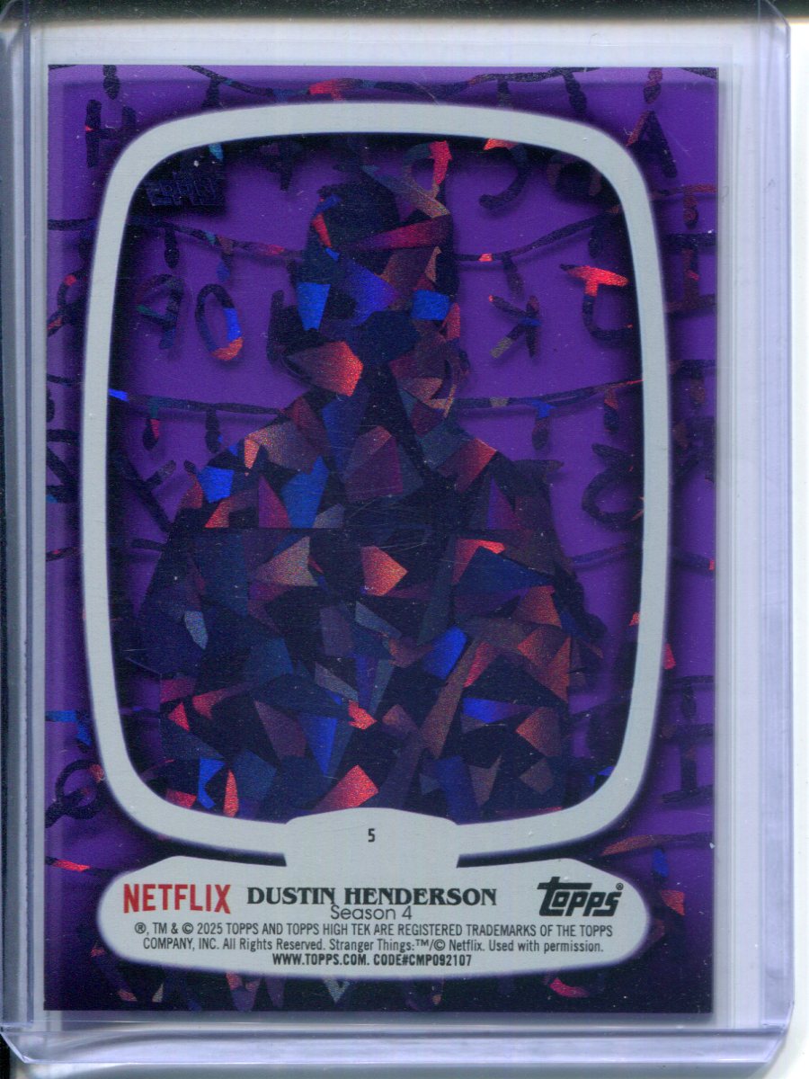 Dustin Henderson Gaten M.2025 Topps High Tek Stranger Things #1/11 Purple
