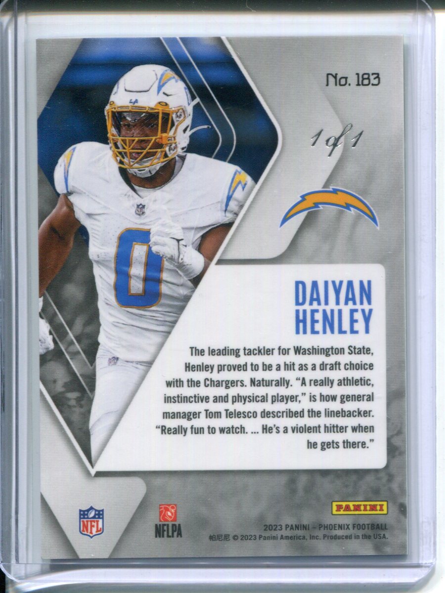 2023 Panini Phoenix Daiyan Henley #183 1 of 1 Rookie #1/1 Celestial