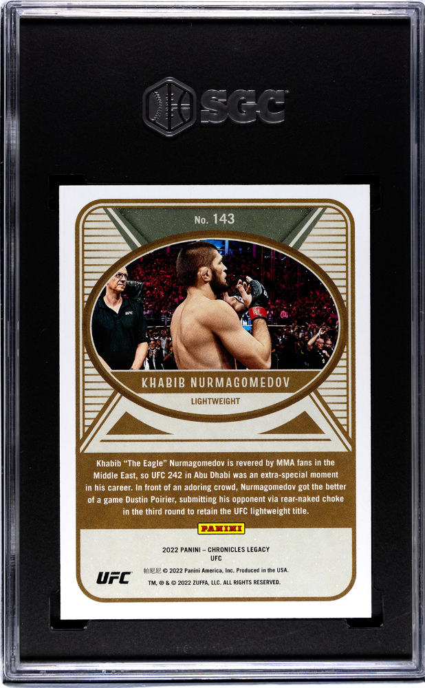 2022 Panini Chronicles Ufc Khabib Nurmagomedov #143 Legacy Red SGC 9 pop 1 /99