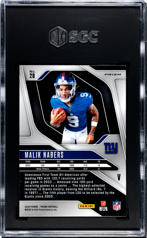 2024 Panini Prizm Malik Nabers #28 Variation SGC 9.5