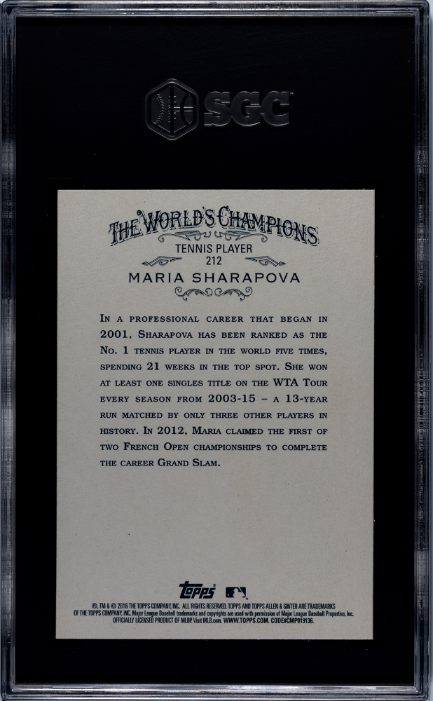 2016 Topps Allen & Ginter Maria Sharapova #212 SGC 9.5