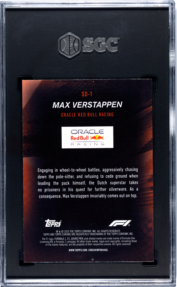 2024 Topps Chrome F1 Max Verstappen #SD-1 Speed Demons SGC 9