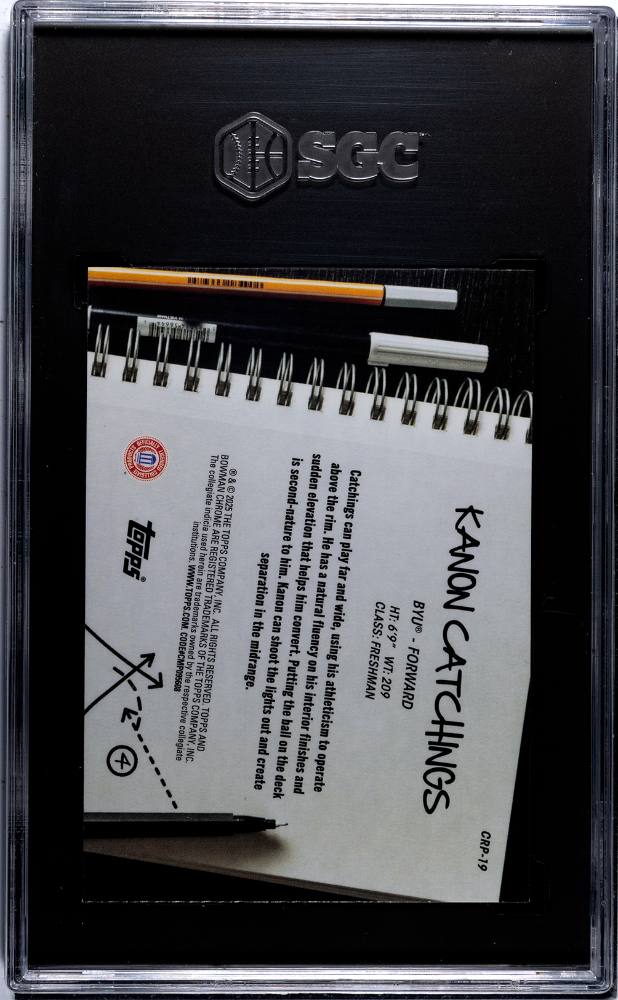 2024-25 Bowman U Chrome Kanon Catchings College Rule Xfractor SGC 10 pop 1