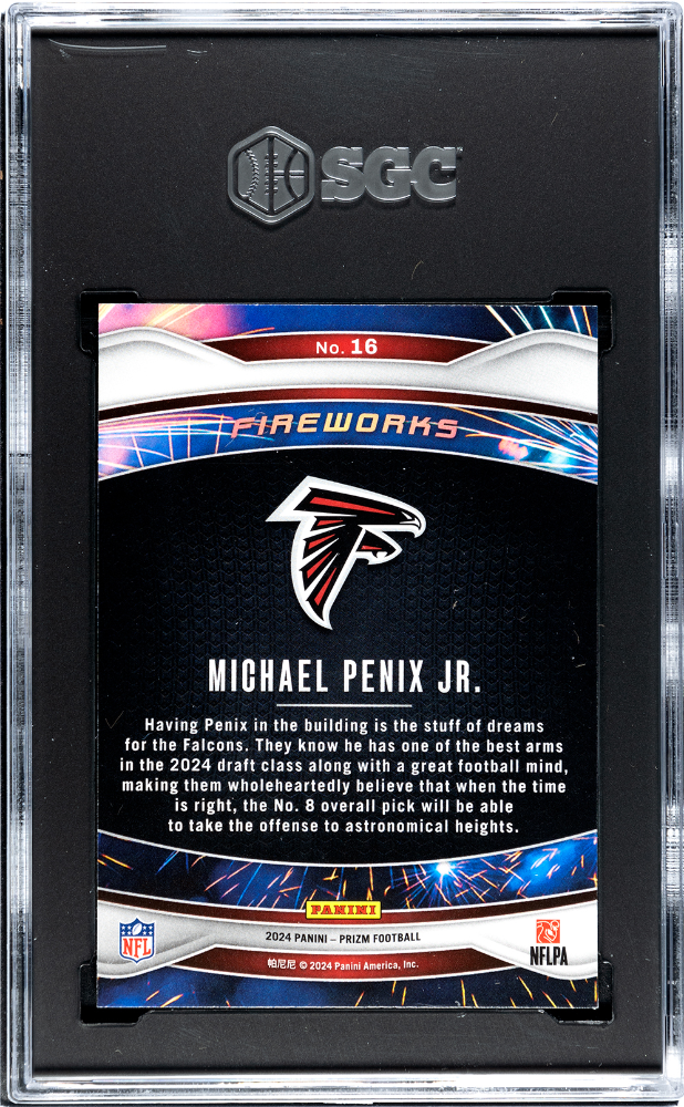 2024 Panini Prizm Michael Penix JR. #16 Fireworks SGC 9