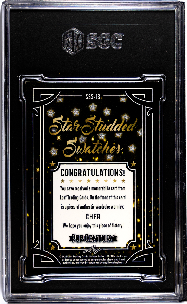 Cher 2022 Leaf Metal Pop Century Star Studded Swatches Wardrobe Gold #1/1 SGC 8