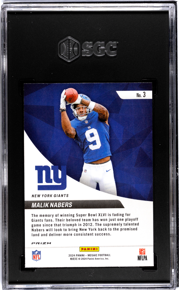 2024 Panini Mosaic Malik Nabers #3 Elevate Prizm SGC 9