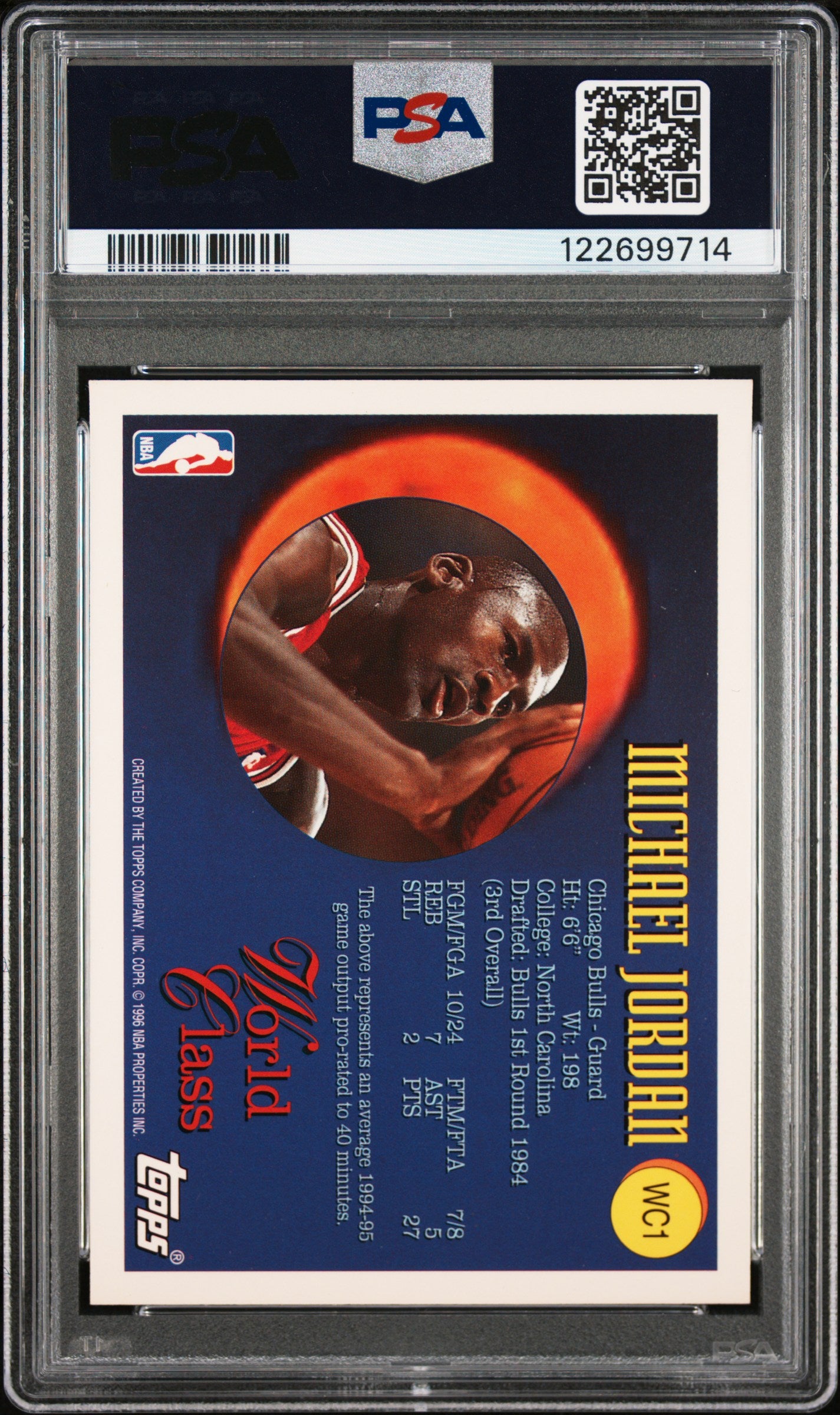 1995-96 Topps World Class Michael Jordan #WC1 PSA 8