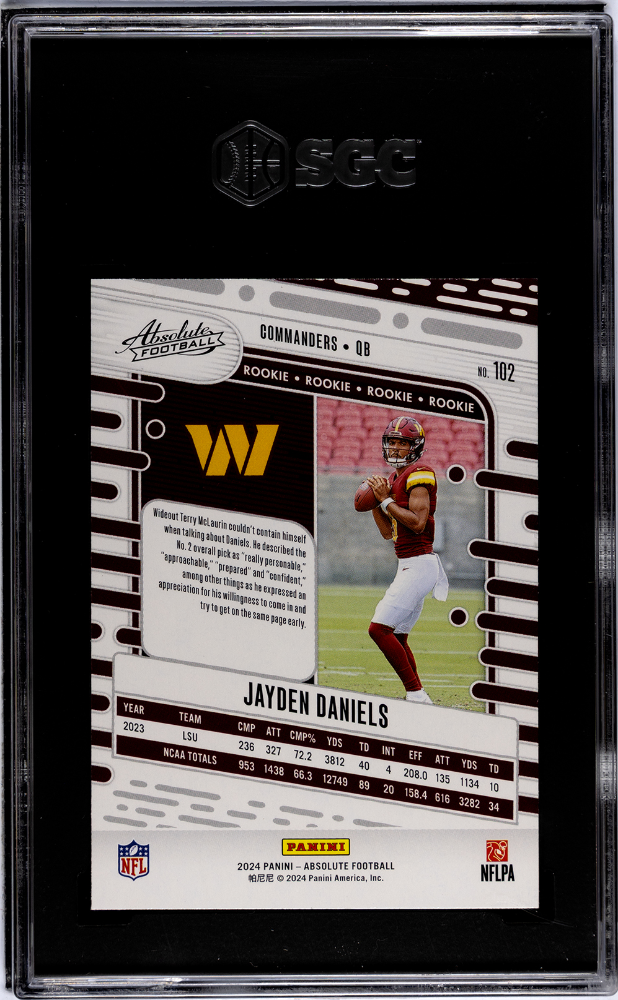 2024 Panini Absolute Jayden Daniels #102 Blue SGC 9.5