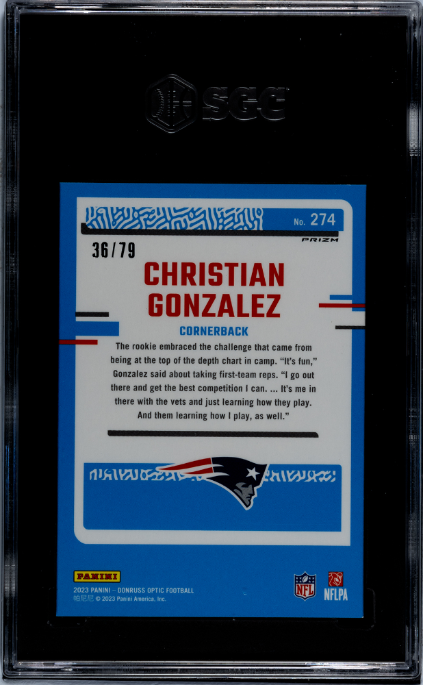 2023 Donruss Optic Christian Gonzalez #274 Pink Velocity Prizm /79 SGC 9.5 POP 1