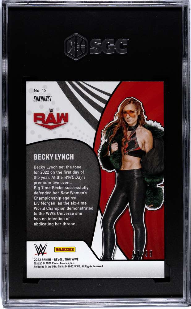 2022 Panini Revolution Wwe Becky Lynch #12 Vortex Sunburst SGC 9.5 pop 1 /99