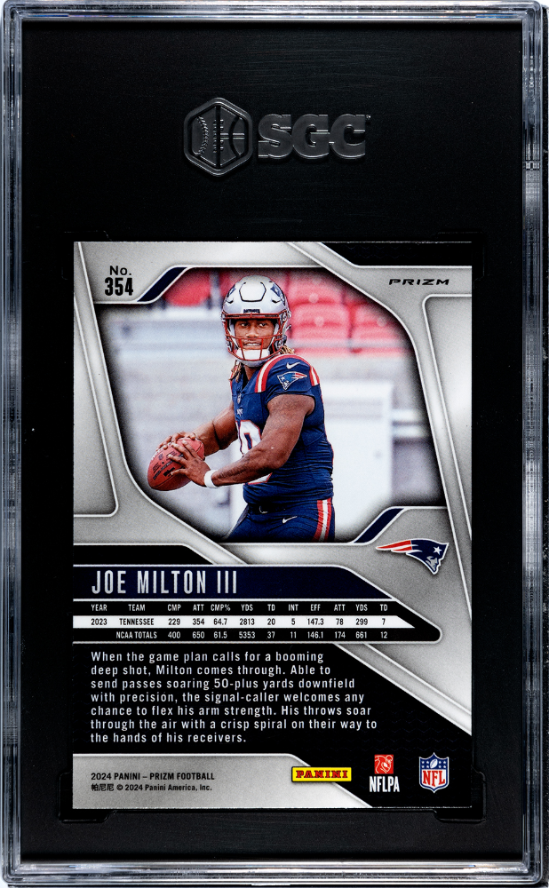 2024 Panini Prizm Joe Milton III #354 Disco SGC 9.5