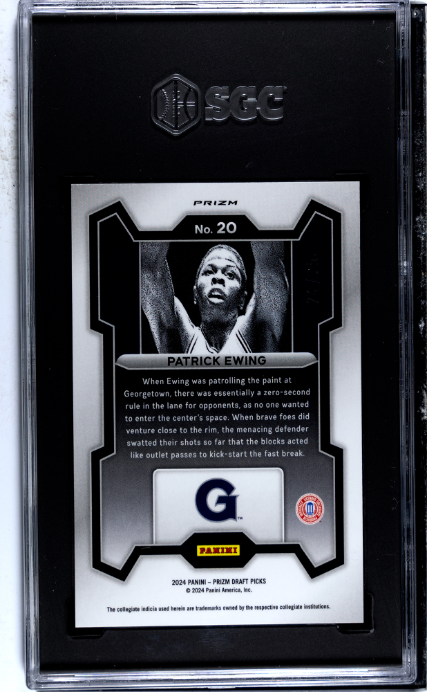 2024-25 Panini Prizm D.P. Patrick Ewing #20 Green Pulsar SGC 9.5 POP 1