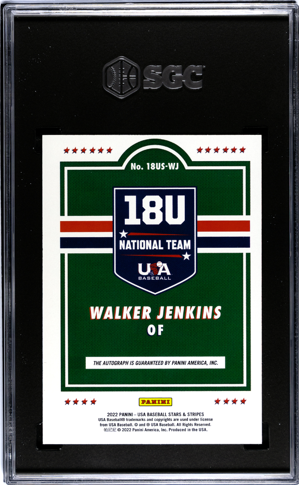 2022 Stars & Stripes Walker Jenkins #18US-WJ 18u National Team Sigs. SGC 9.5