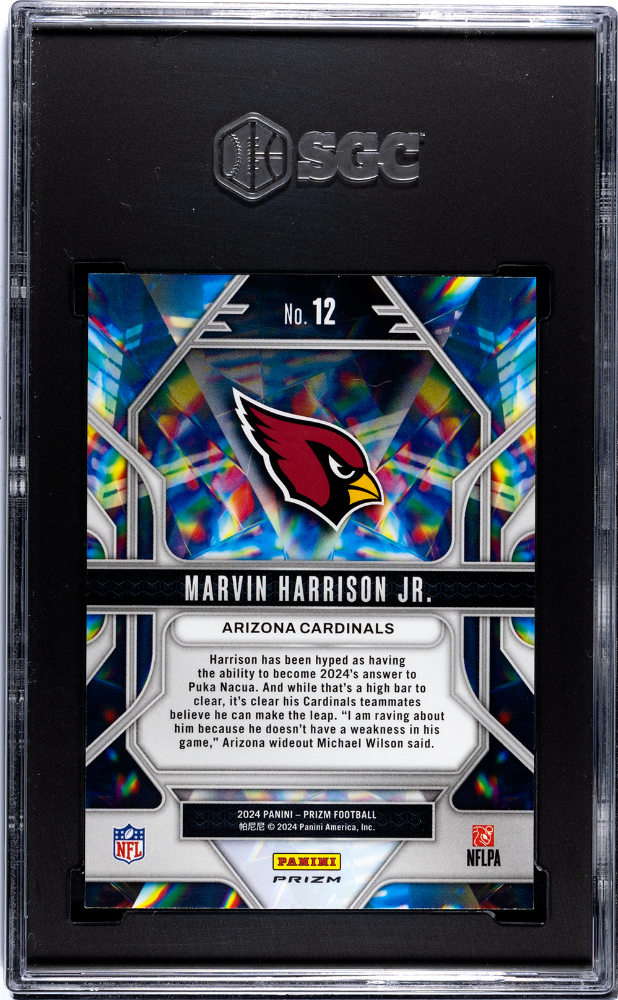 2024 Panini Prizm Marvin Harrison JR. #12 Prizmatic Green Wave SGC 9.5
