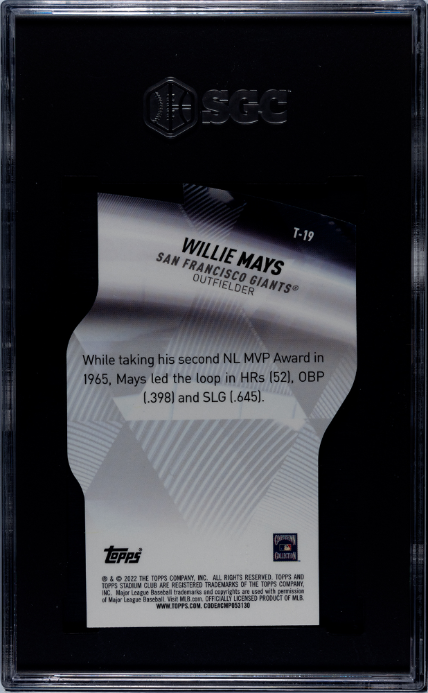 2022 Topps Stadium Club Willie Mays #T-19 Triumvirates SGC 9.5