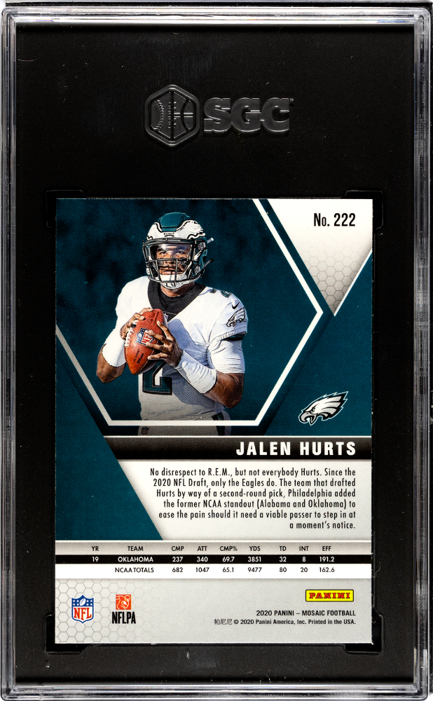 2020 Panini Mosaic Jalen Hurts #222 SGC 10