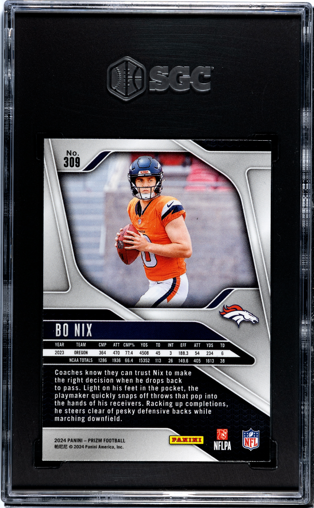 2024 Panini Prizm Bo Nix #309 SGC 9.5