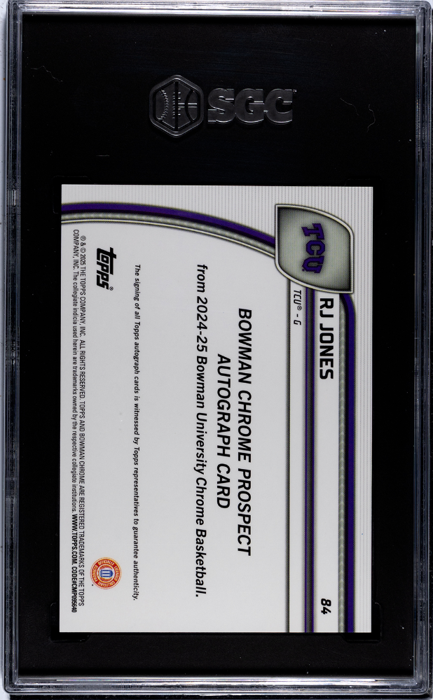 2024-25 Bowman U Chrome RJ Jones Autograph Black Wave Refractor SGC 9.5 pop 1