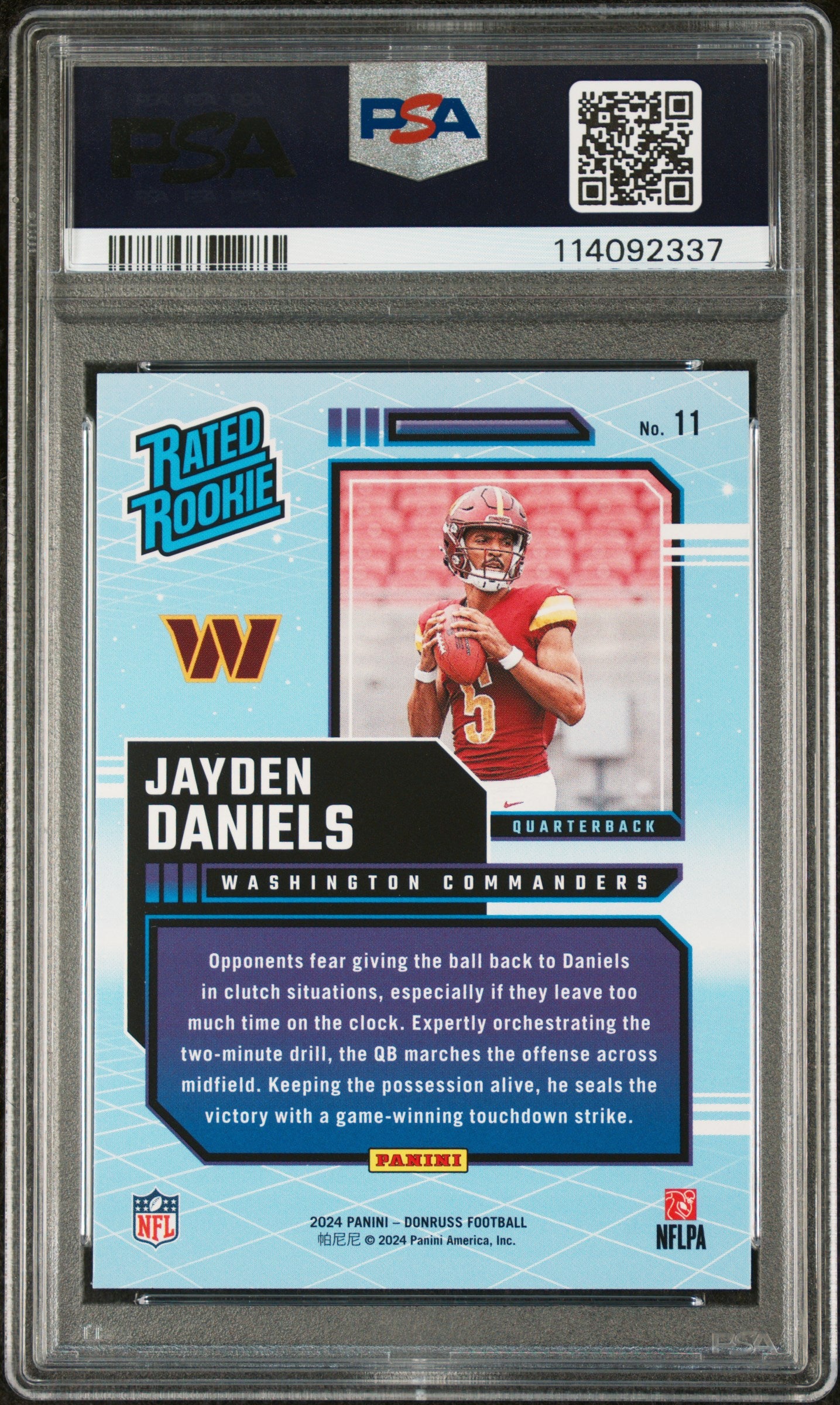 2024 Panini Donruss Rated Rookies Retro Jayden Daniels #11 PSA 9