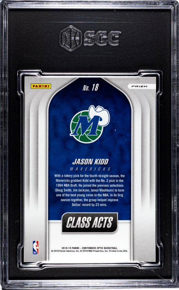 2018-19 Contenders Optic Jason Kidd Class Acts Red Cracked Ice Prizm SGC 10