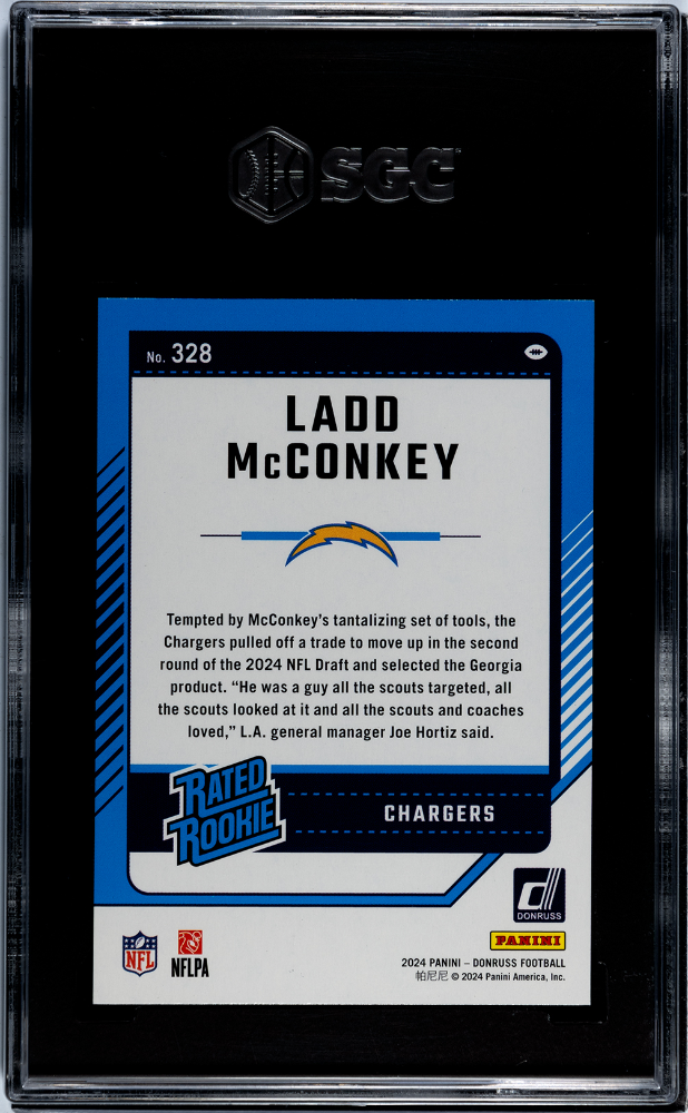 2024 Donruss Ladd Mcconkey #328 Red Press Proof SGC 10 pop 3