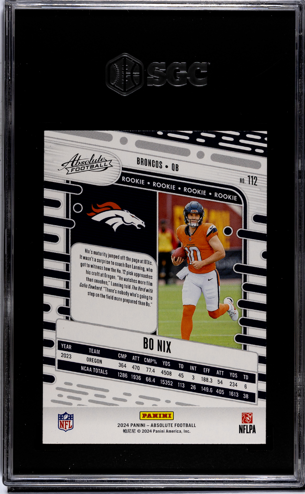 2024 Panini Absolute Bo Nix #112 Retail SGC 9.5