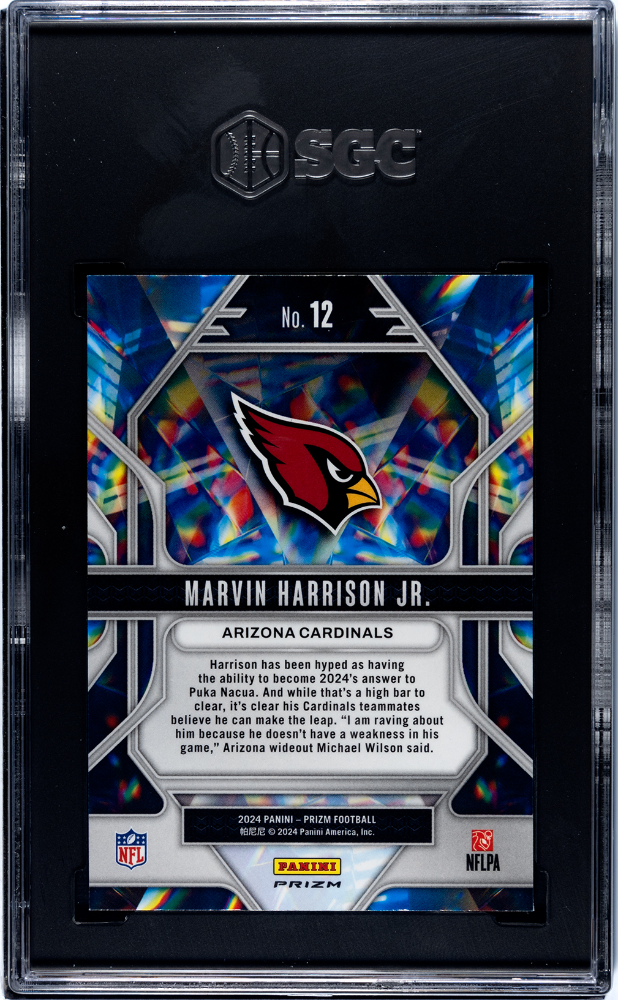 2024 Panini Prizm Marvin Harrison JR. #12 Prizmatic Green Ice SGC 10