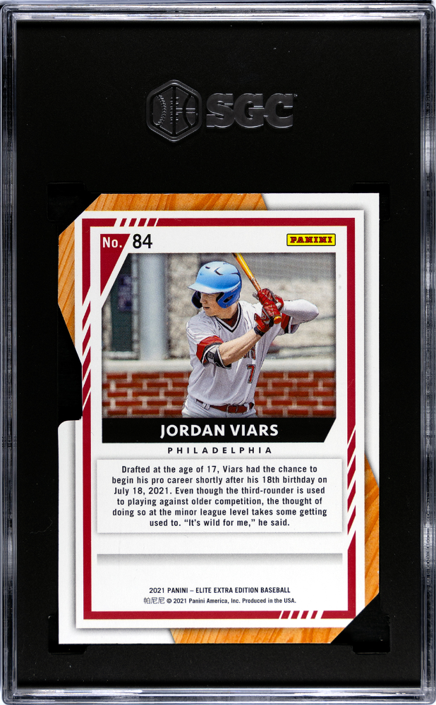 2021 Panini Elite Extra Edition Jordan Viars #84 Black Die Cut SGC 9.5 1/1