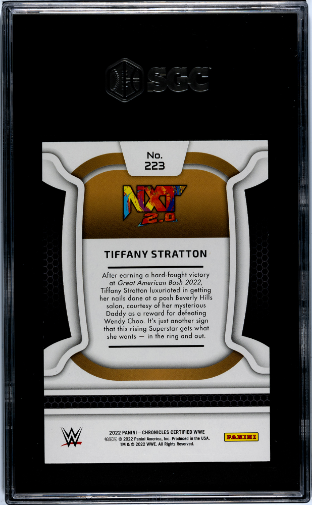 2022 Panini Chronicles Wwe Tiffany Stratton #223 Certified SGC 9.5