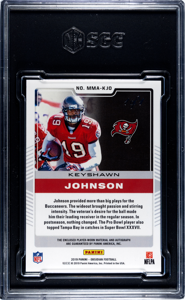 2019 Obsidian Keyshawn Johnson Matrix Mat. Auto El Etch Blue Finite SGC 9.5 1/1