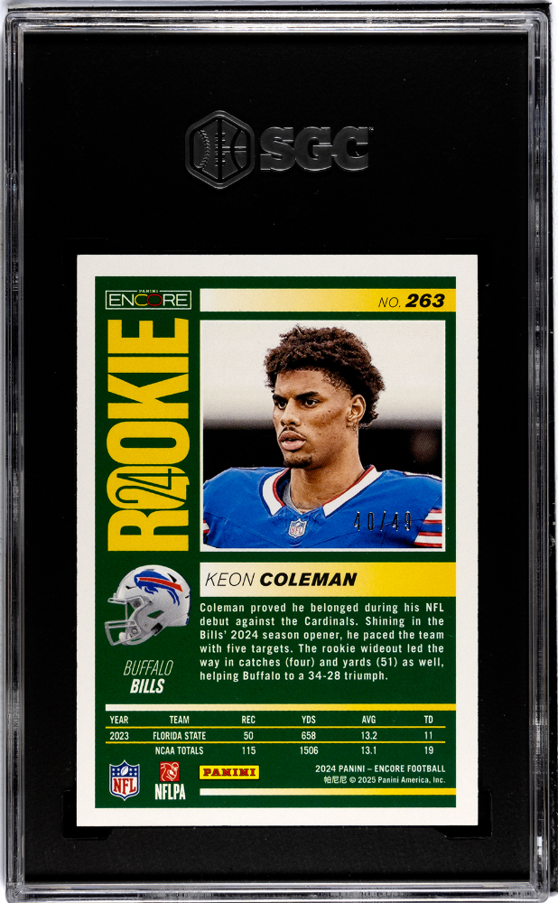 2024 Panini Encore Keon Coleman #263 Red SGC 9 /49 pop 1