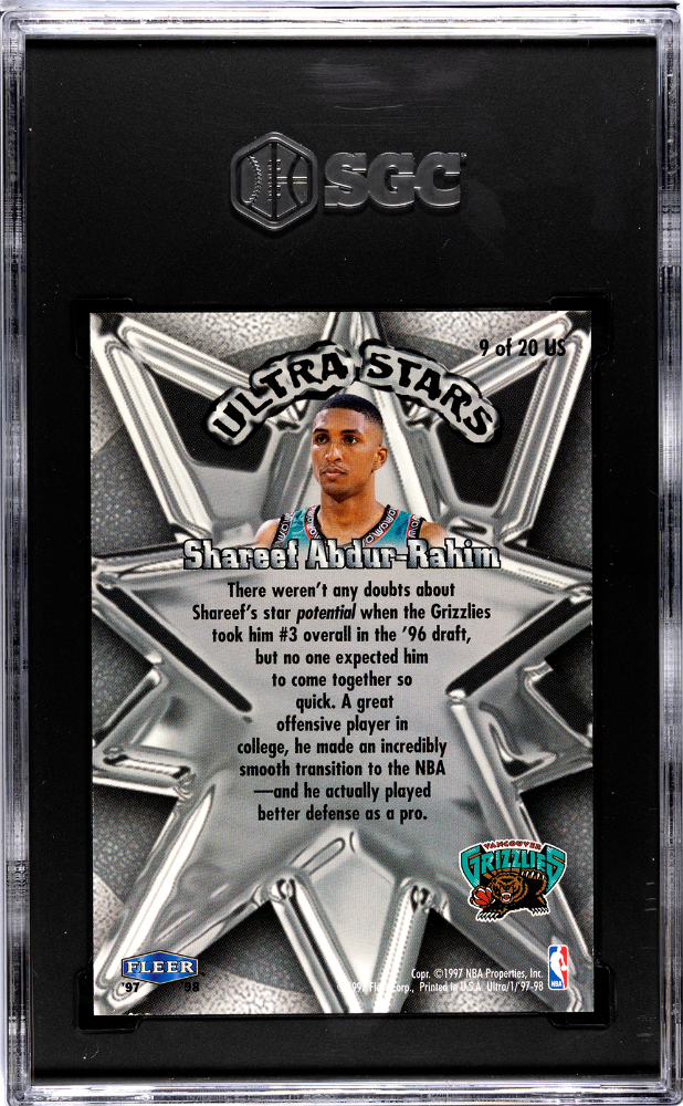 1997 Fleer Ultra Shareef Abdur-Rahim #9US Stars SGC 9