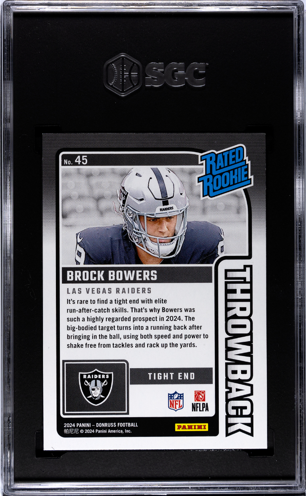 2024 Donruss Brock Bowers #45 Throwback SGC 9.5