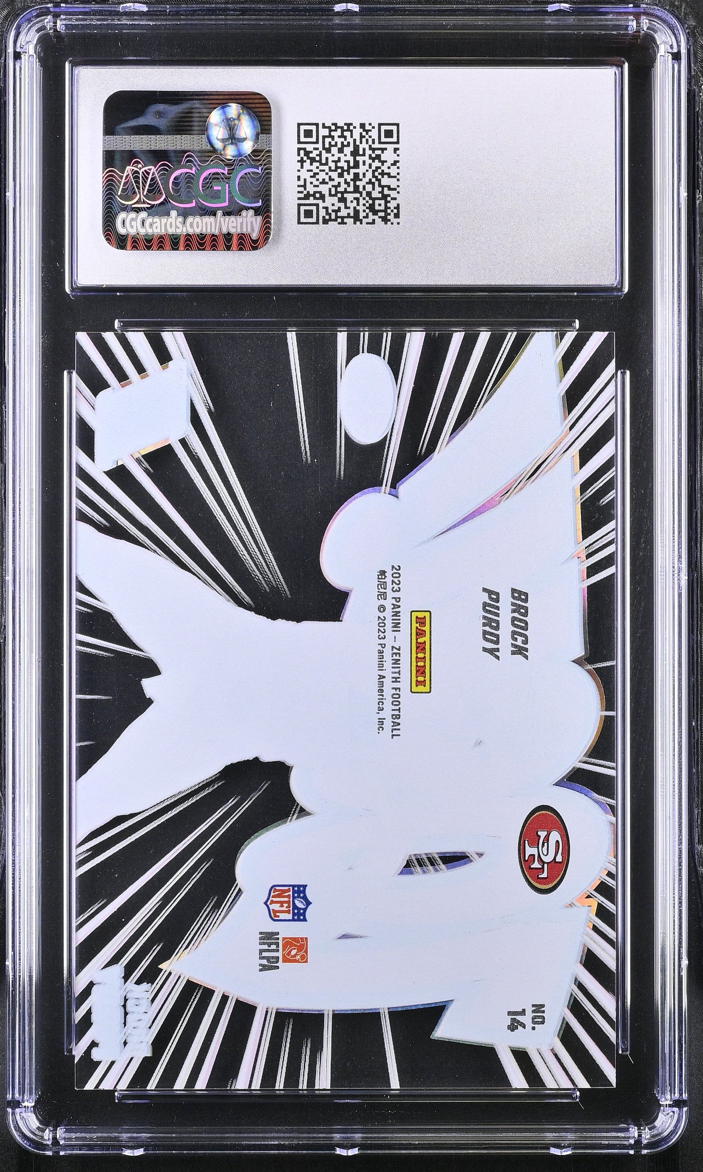 2023 Panini Zenith Brock Purdy #14 Zoom! CGC 10 POP 3