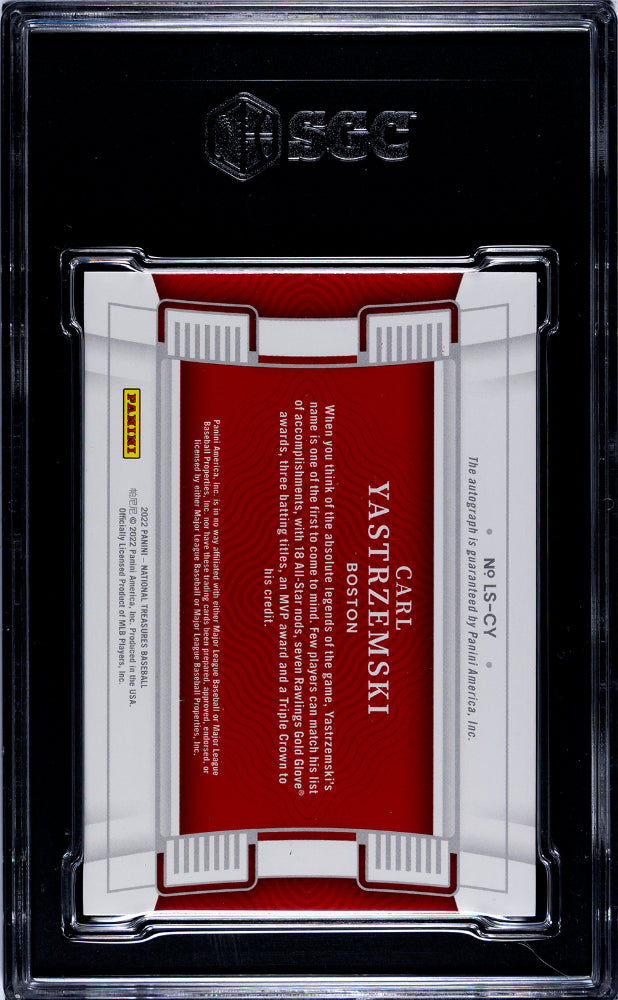 2022 National Treasures Carl Yastrzemski #LS-CY Legacy Sigs. SGC 8.5 pop 1 /25