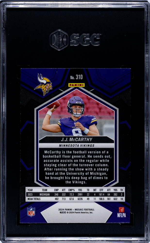 2024 Panini Mosaic JJ Mccarthy #310 SGC 9
