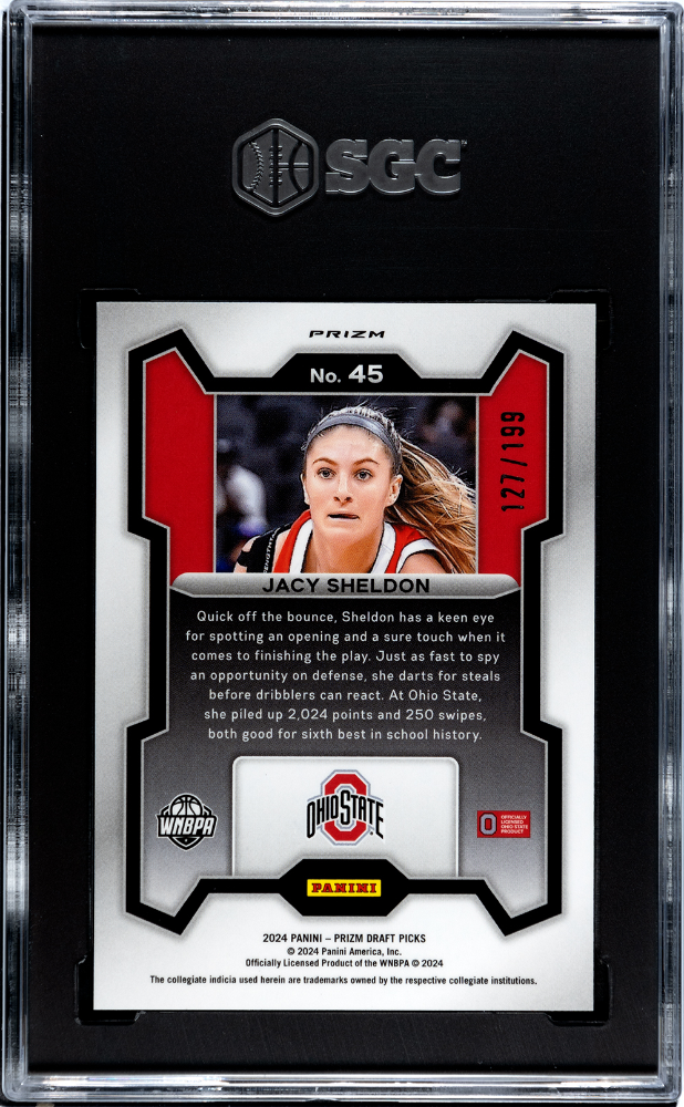 2024 Panini Prizm D.P. Jacy Sheldon #45 Blue SGC 9.5 POP 1 /199