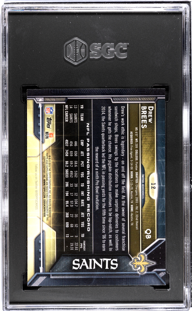 2015 Topps Chrome Drew Brees #12 Xfractor SGC 9.5